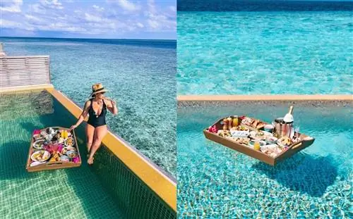 Hurawalhi Resort, Мальдивы, плавучие завтраки