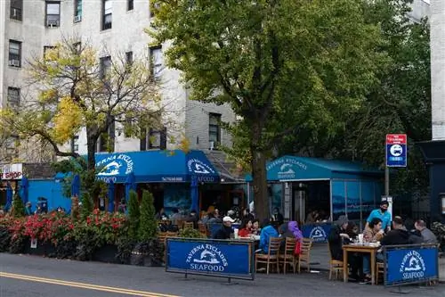 Astoria,, Квинс, США, -, 18 октября 2020 г.:, Красивые, На открытом воздухе, Столовая, Рестораны Квинса