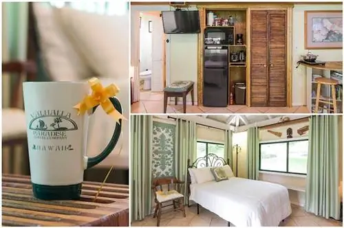 Коллаж из изображений Airbnb на кофейной ферме Оаху