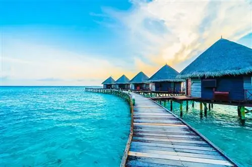 Красивый, Тропический, Мальдивы, Курорт, Отель, И, Остров, С, Пляж, И