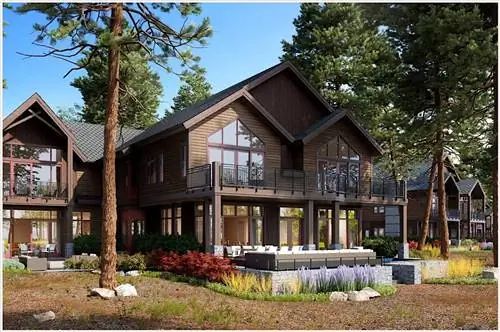 Снаружи Edgewood Tahoe Resort есть небольшой сад и большой внутренний дворик.