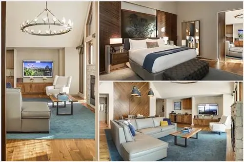 Гостиные и спальни в люксах отеля Edgewood Tahoe Resort