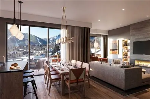 Гостиная в Pendry Park City Utah, новом роскошном отеле