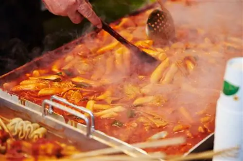 Уличная еда Tteokbokki pojangmacha Уличная еда Tteokbokki pojangmacha