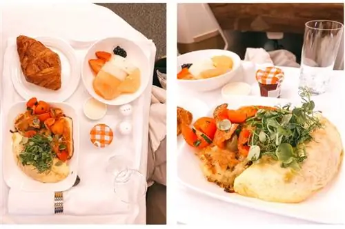 Завтрак в бизнес-классе Эмирейтс A380