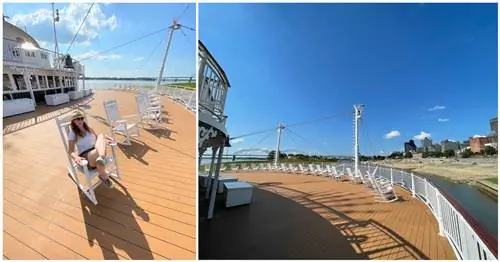 Кресла-качалки на четвертой палубе American Queen