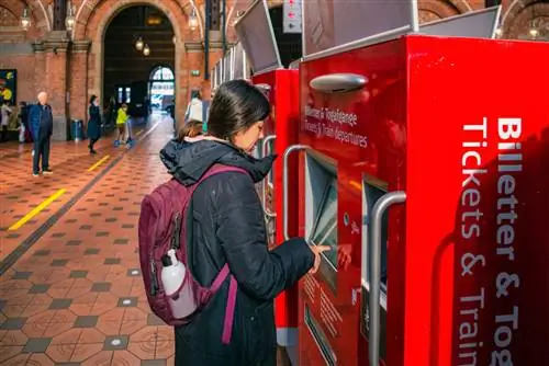 Плохой совет для путешествий - женщина покупает билет на автобус