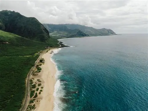Снимок гавайского пляжа с дрона
