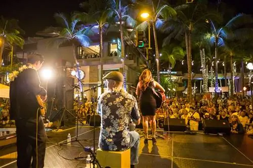 лучшее время для посещения исполнителей гавайского фестиваля на сцене