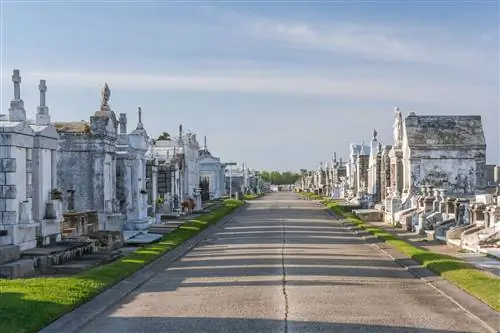 Историческое кладбище с величественными надгробиями в Новом Орлеане. Большинство исторических кладбищ в Новом Орлеане бесплатны для посещения.