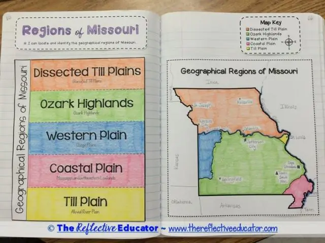 Какие 5 регионов Миссури?